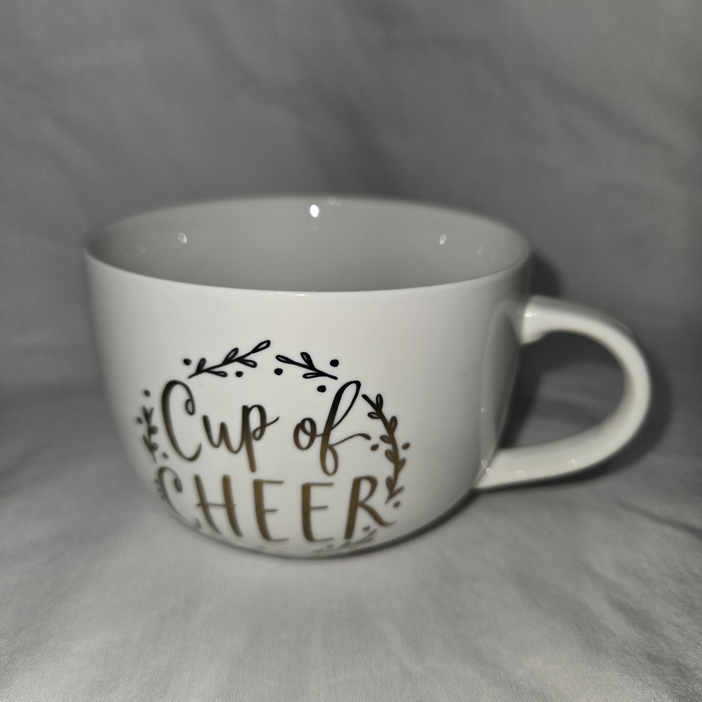 Natural Life White and Gold Cup of Cheer Mug - Picture 2 of 7